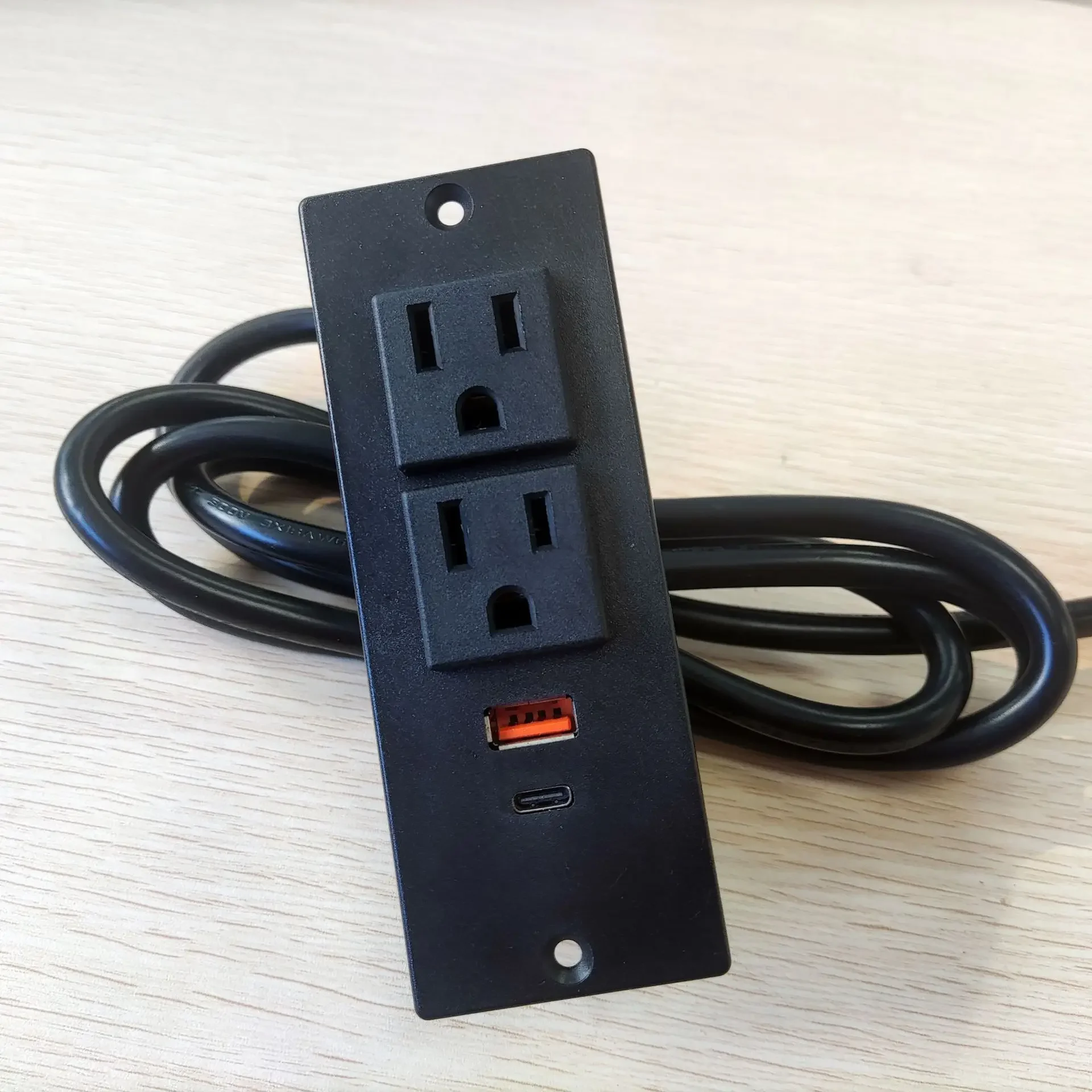 미국 테이블 히든 임베디드 소켓, USB 타입 C, 15A, 1850W, PD 20W, 5V, 2.4A, 일본 ABS 가구, 데스크탑 익스텐션 케이블 소켓
