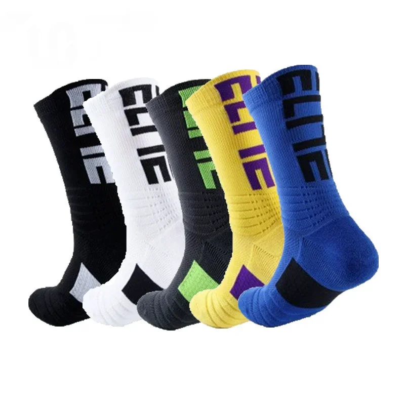 

Socks Socks Basketball 5Pairs Elite Thick Sports Professional Compression Cotton Durable Skateboard Towel Bottom Socks Stocking