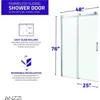 76" x 48" Frameless Shower Door in Brushed Nickel, Rhodes Water Repellent Glass Shower Door 3