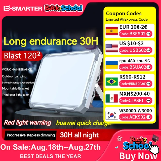 LED Camping tente lumière projecteur Rechargeable haute puissance éclairage de secours extérieur étanche Portable lampes de nuit suspendues 1