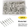 120Pcs Rivets / Heavy Duty Riveter Set Pop Rivet Gun Assortment Kit Hand Tools Rivet Nut Tool 3