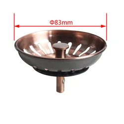 Talea Copper Steel Kitchen Sink Strainer Basket Replacement Drain Stopper QS491C006