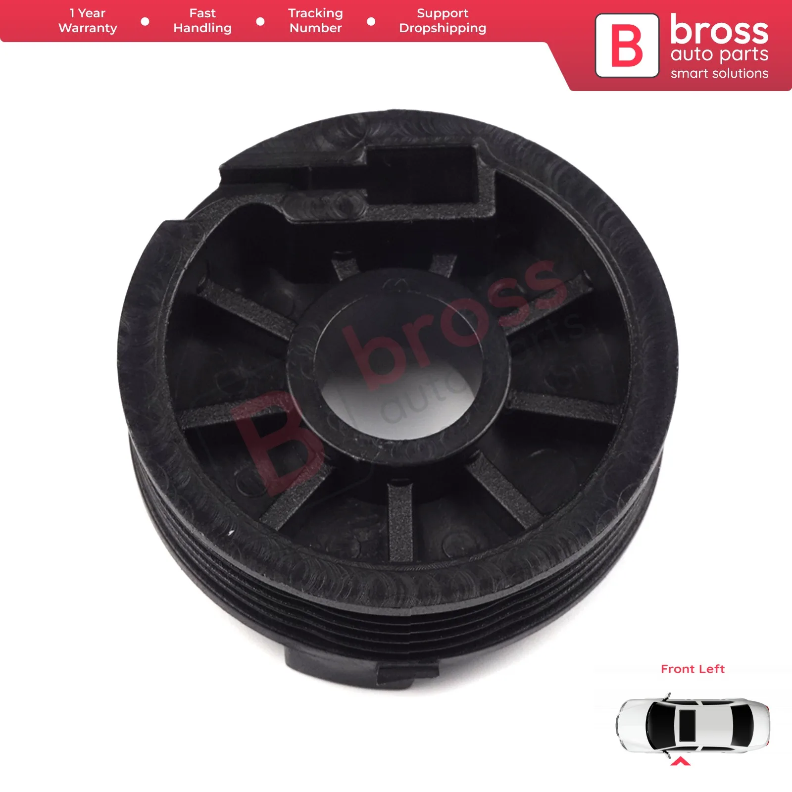 

Bross Auto Parts BWR204 Electrical Power Window Regulator Wheel Pulley Front Left Door 46786201 for Fiat Albea Siena Palio Doblo