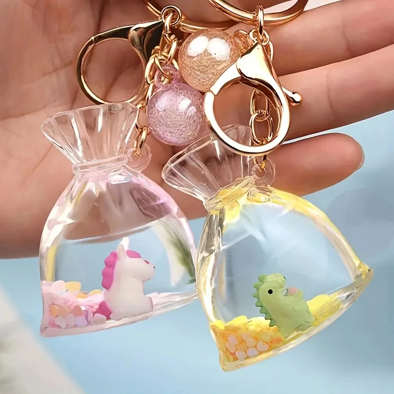 42Pcs Lucky Bag Silicone Mold Beads With Keychains,Wallet-Shaped Resin Molds,Goldfish Water Pouch Epoxy Casting Molds