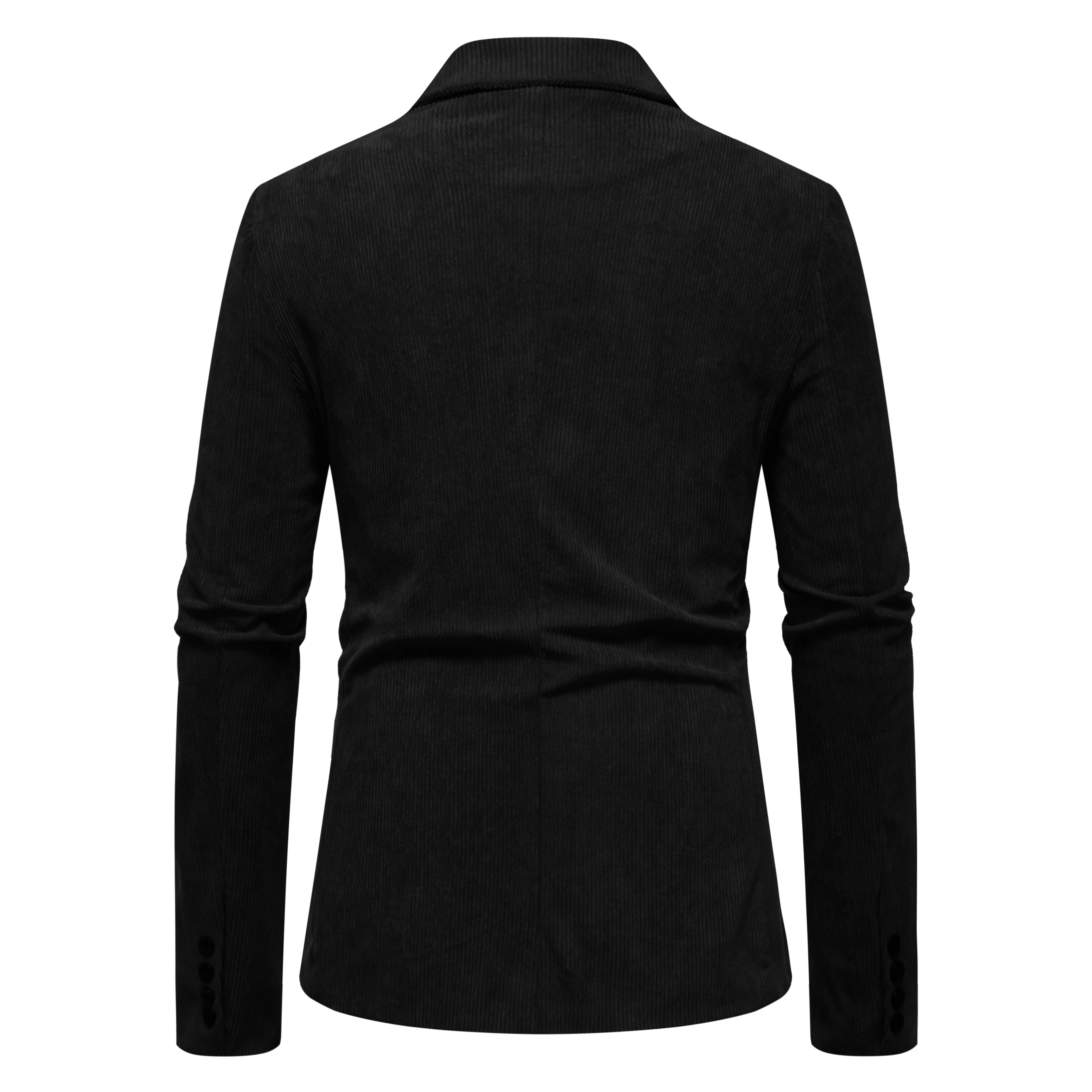 Men's Fashionable Casual Solid Color Corduroy Suit Jacket Multiple Pockets