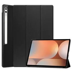 Premium Flip Case with Tri - Folding Stand and Magnetic Smart Cover for S10 Ultra(14.6 inch) (Black)