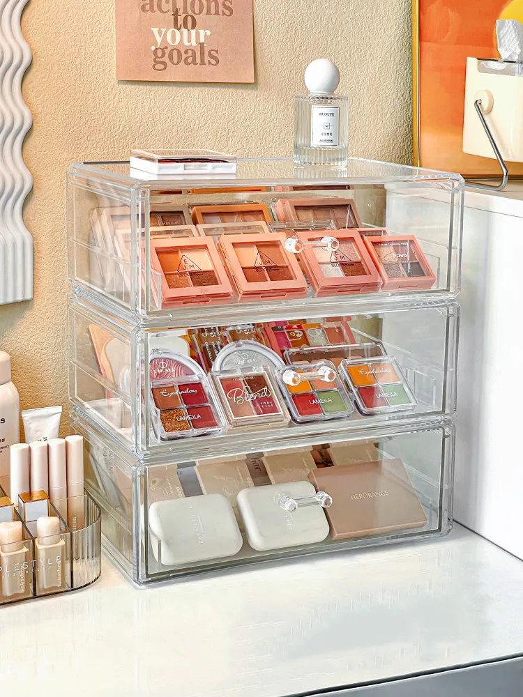 Eyeshadow Tray Storage Box Acrylic Cosmetics Storage Box Powder Cake Makeup Lipstick Storage Rack Eyeshadow Organizer for Woman 2