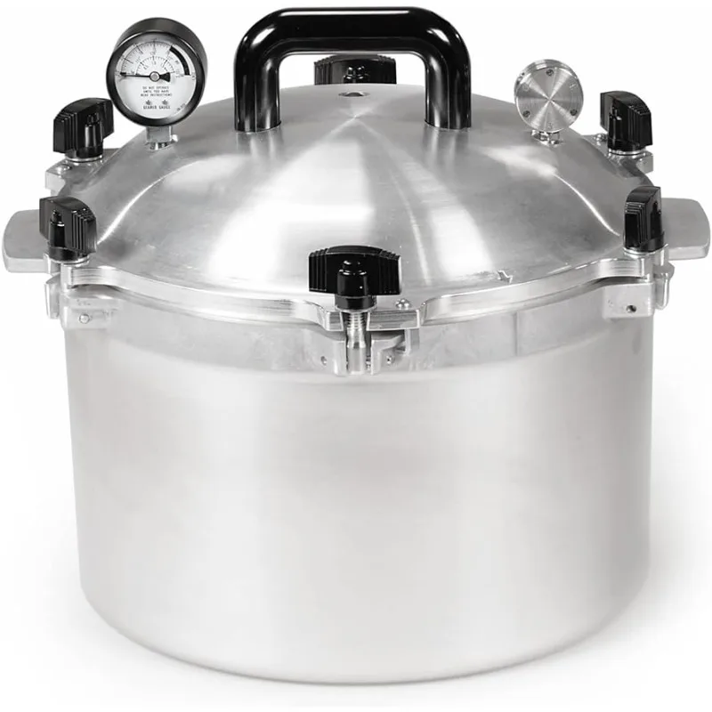

15.5qt Pressure Cooker/Canner Exclusive Metal-to-Metal Sealing System - Easy to Open & Close - Suitable for Gas, Electric