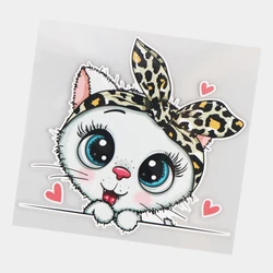Fuzhen – autocollants chat blanc avec nœud, accessoires extérieurs, dessin animé, mode, corps, égratignure, Occlusion, décoration de voiture, Boutique 