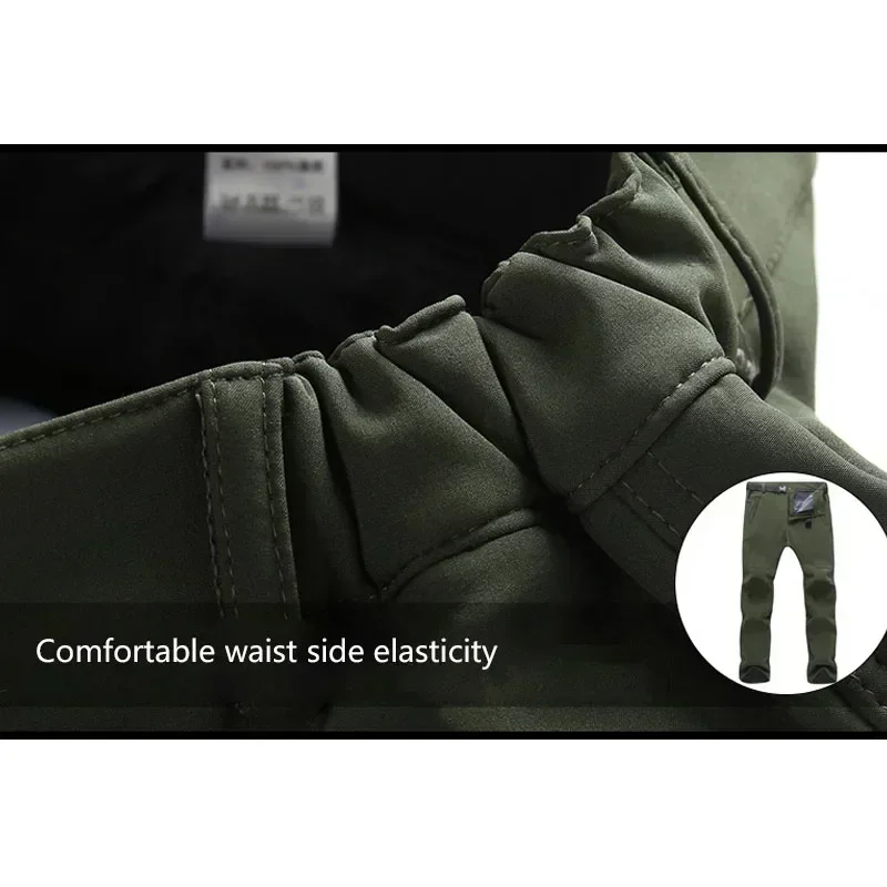 Warm Winter Men Soft Shell Pants Travel Waterproof Outdoor Camping&Hiking Pants Fleece Windproof Skiing Trousers hiking pants fleece pants