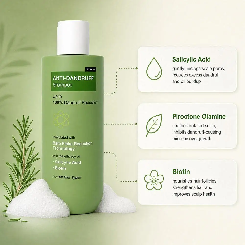 Shampooing antipelliculaire, exfoliation profonde du cuir chevelu, régénération des follicules pileux, réduit la casse et la chute des cheveux pour les cheveux gras, irrités ou qui présentent des pellicules 1 Shampooing antipelliculaire, exfoliation profonde du cuir chevelu, régénération des follicules pileux, réduit la casse et la chute des cheveux pour les cheveux gras, irrités ou qui présentent des pellicules 1