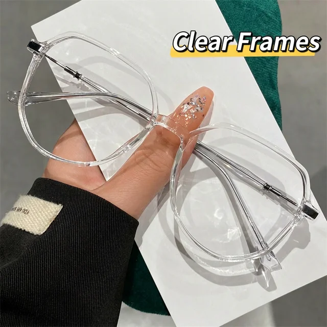 Monturas de Gafas Cuadradas con Bloqueo de Luz Azul, Nuevas, Unisex, Disponibles con Receta, Montura Completa de Aleación TR para Rostros Grandes 2