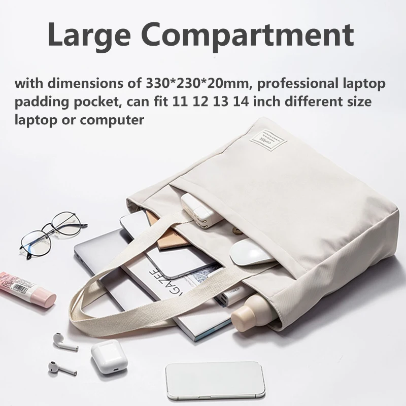 Bolsa de Lona para Laptop para Mulheres 14 Pasta Bolsas Notebook Macbook Air Pro Huawei Dell Asus Acer Xiaomi hp - Imagem 5