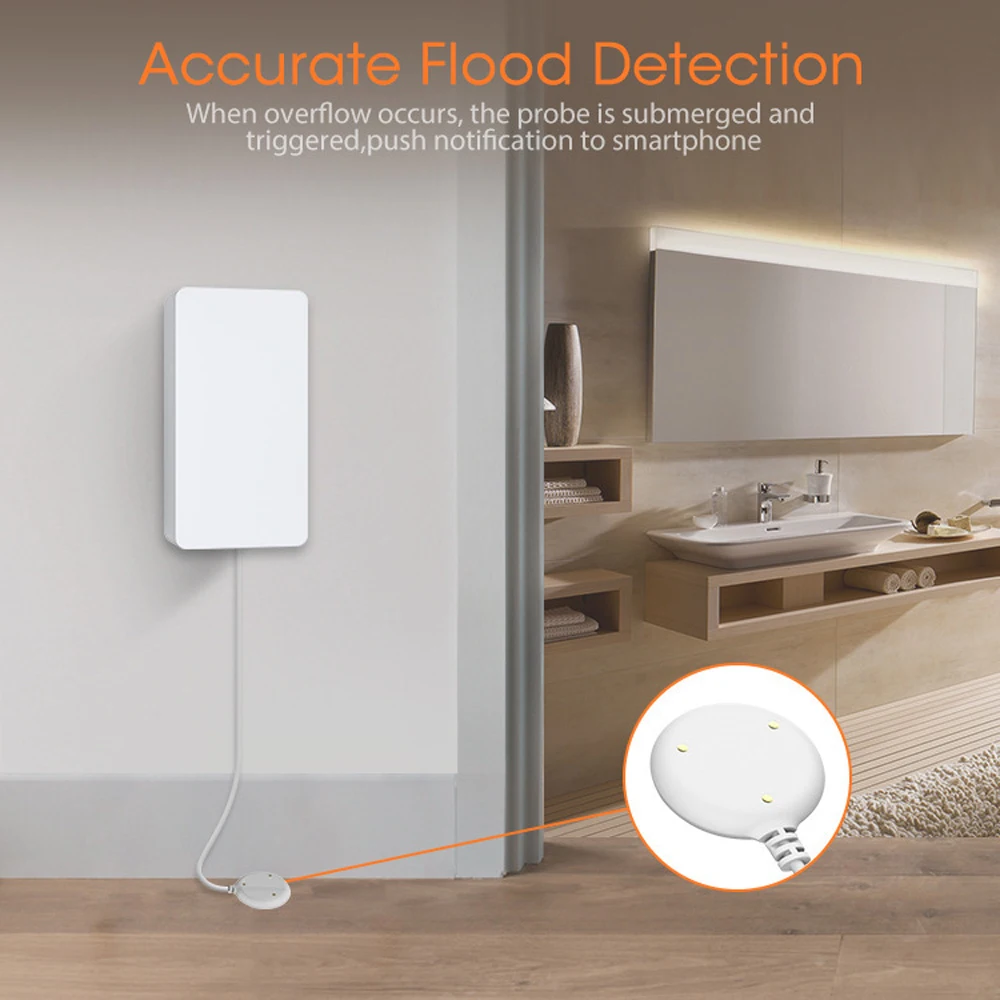 Zigbee Water Leakage Sensor High Sensitivity Flood Detector Overflow Security Al