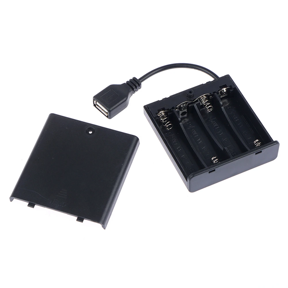 Fai Da Te 3/4 Aa Battery Box 4 Slot Usb Aa Battery Box Per 5V Led Strip Lights Mini Alimentatore Per Building Block Led Light Kit