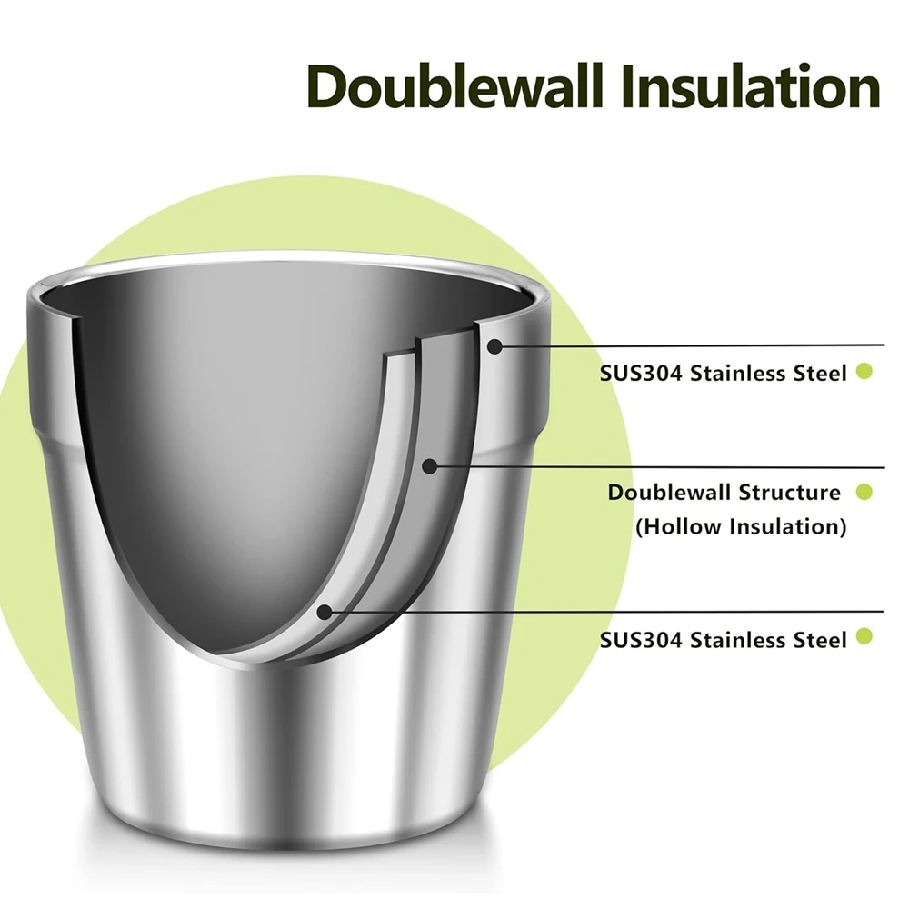 Set of 4 Reusable Double Wall Stainless Steel Cups - 175ml Durable Metal Mugs for Home and Outdoor Adventures