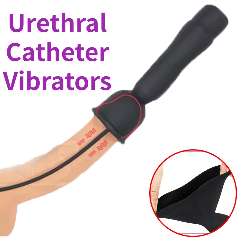 Urethral Catheter Men Sound Vibrators Silicone Masturbator Plug Electric Urethra Dilator Sex Toys Erotic Goods Horse Eye Stick penis sex toys