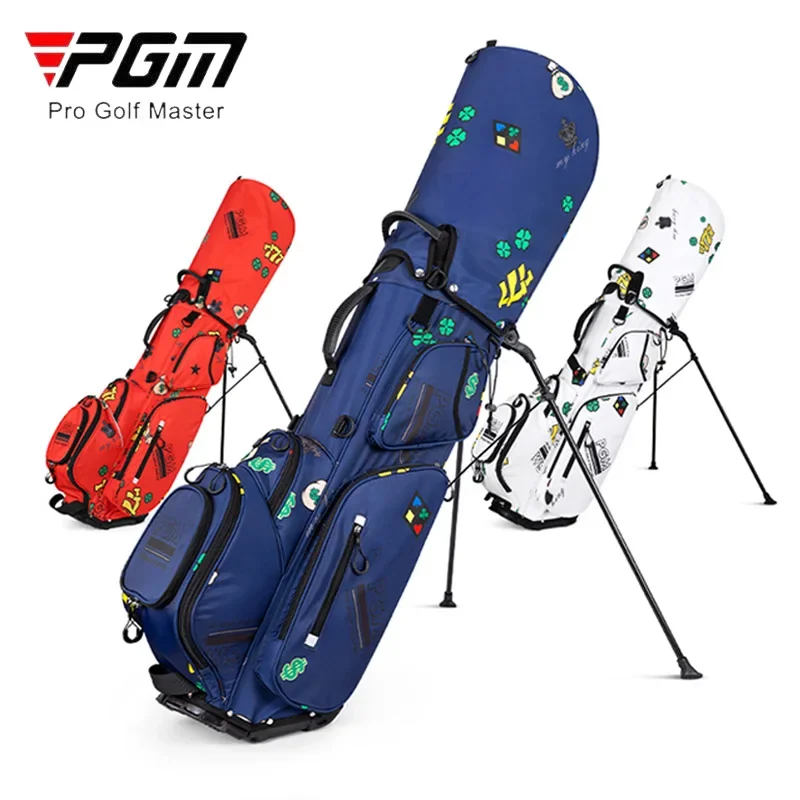 

PGM Women Men Waterproof Nylon Golf Rack Bag Printing Lightweight Tripod Bracket Package Portable Durable Golf Stand Bags