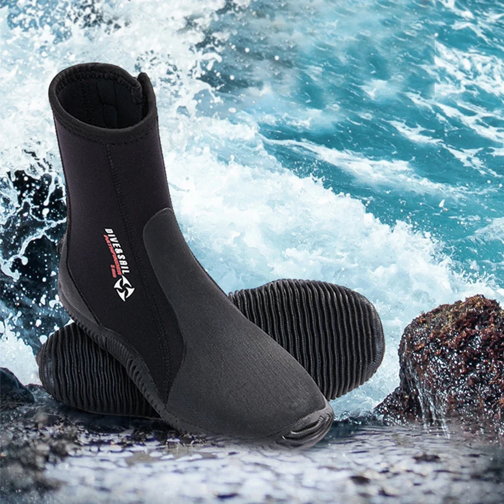 Dive Boots 5mm Neoprene Wetsuit Boots with Side Zipper for Men Women Snorkeling Scuba Diving Summer Water Sports Accessories