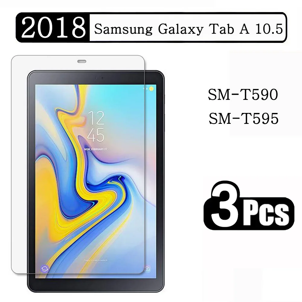 

(3 Packs) Tempered Glass For Samsung Galaxy Tab A 10.5 2018 SM-T590 SM-T595 T590 T595 Anti-Scratch Tablet Screen Protector Film