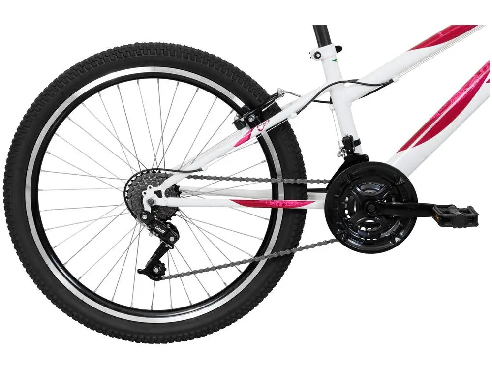 Bicicleta Infantil Aro 24" Caloi Ceci Branca 21 Marchas 4