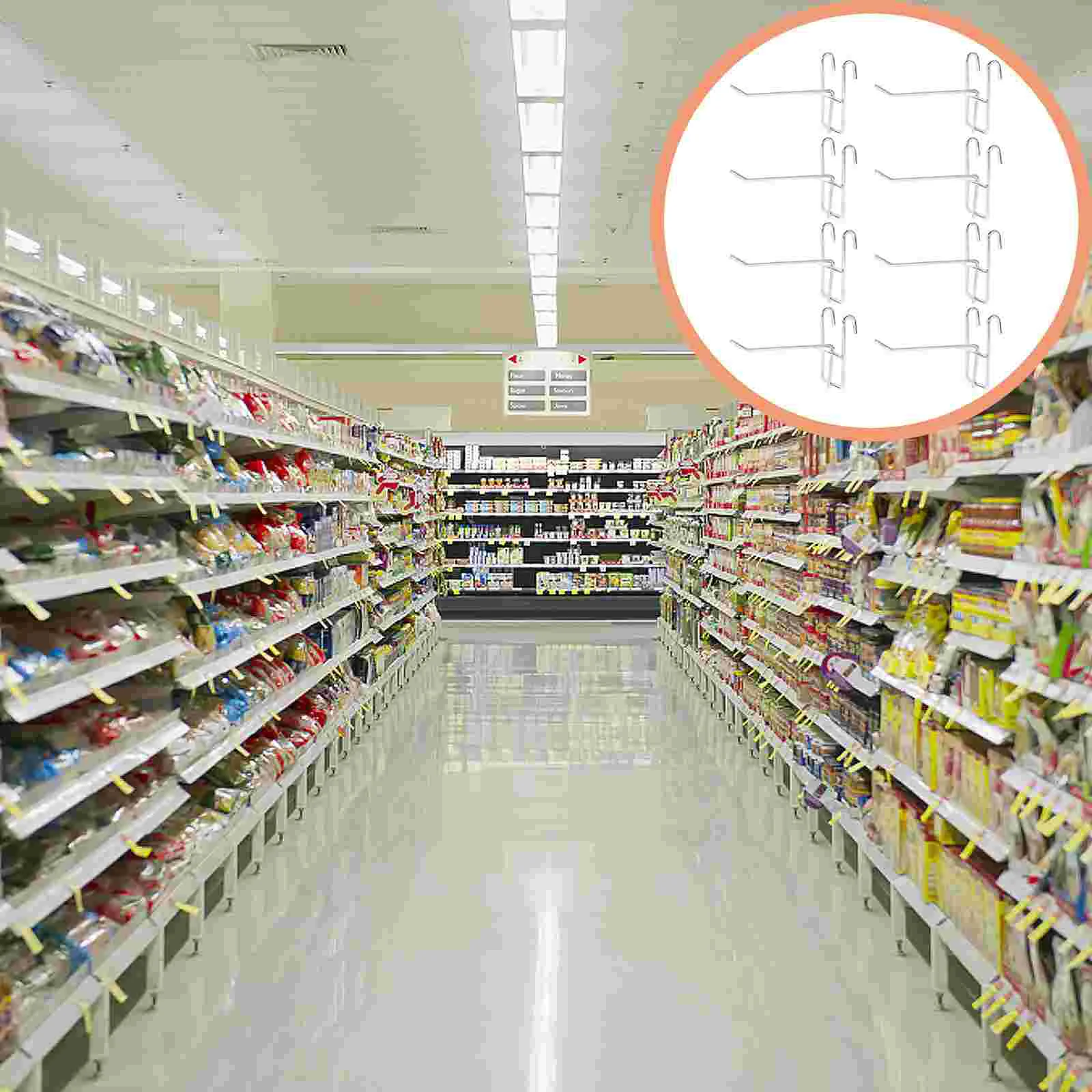 

20pcs Cabinet Display Rack Hook Supermarket Cosmetics Snack Shelf Iron Hook