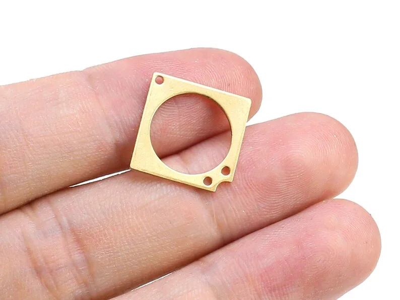 

50 шт квадратные подвески для сережек, латунный соединитель, 19,3x20,7x0,8 мм, Детская фурнитура, изготовление ювелирных изделий-R