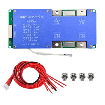 BMS 8S 100A 24V LiFePO4 배터리 보호 보드 BMS 철 인산염 LFP 보드 충전 컨트롤러 균형 기능