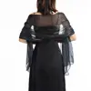 Solid Color Silky Shawls and Wraps Fashion Sunscreen Soft Evening Dress Scarf Wraps Transparent Organza Wedding Bridal Shawl 3