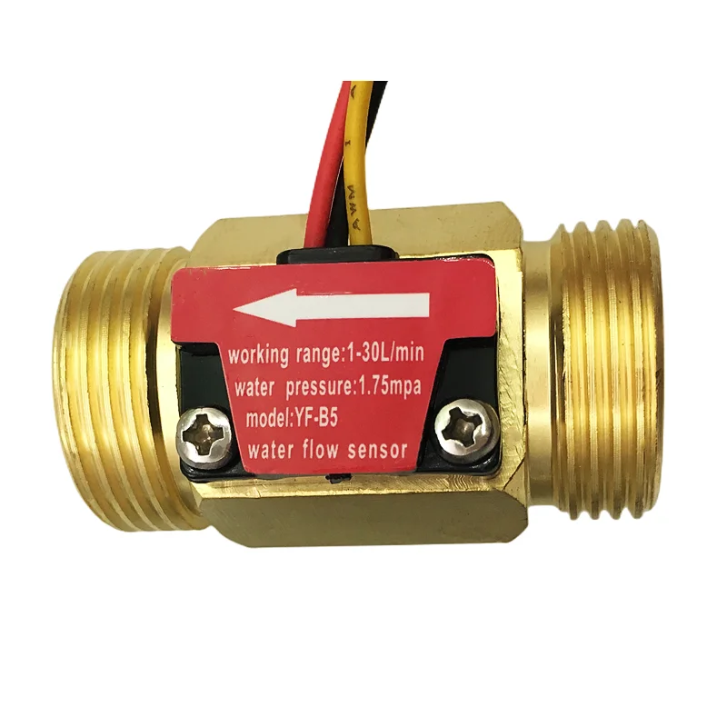 Brass water flow sensor yf-b5 G3/4 flow meter pulse NPN Hall Effect Sensor Voltage 3.5~24Vdc