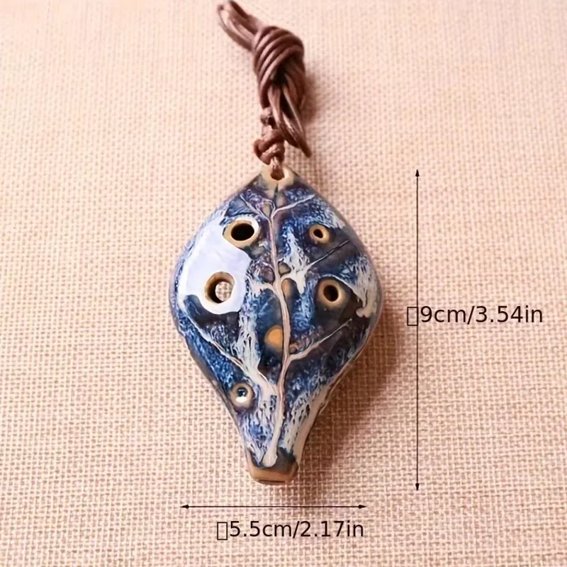 1pc ancient Chinese style six-hole handmade ocarina instrument with lanyard handmade ocarina