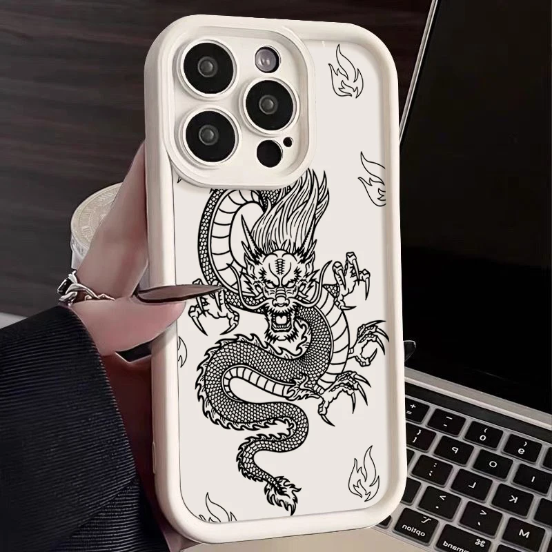 Dragon Pattern Shockproof Soft Silicone Phone Case Cover