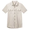 2024 Summer New Fashion Men Short Sleeve Solid Color Safari Shirt Casual Cargo Work 100% Cotton Pocket Shirts Male Plain Tops 2