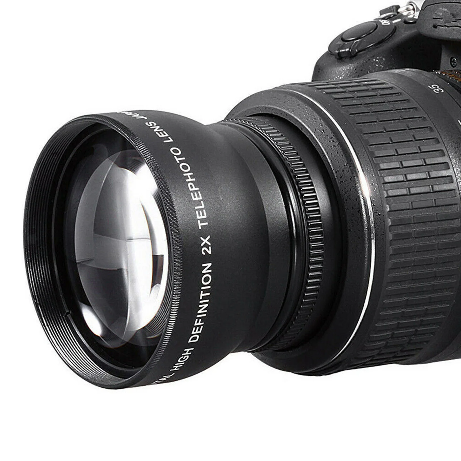2X Lens 52mm 2X Magnification HD Converter Telephoto Lens For 52mm Mount Camera High Definition Mount Camera