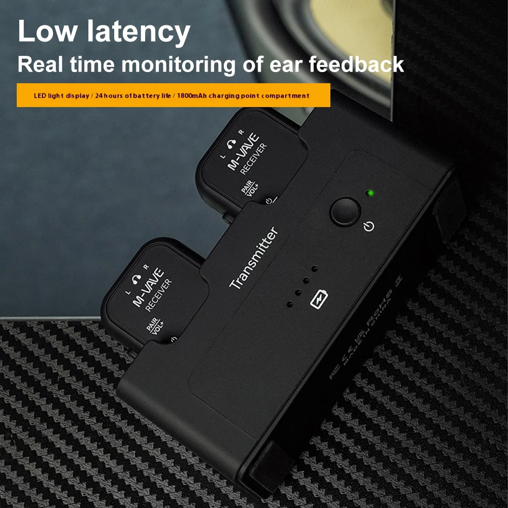 M-VAVE SWS12 WP-12 2.4G 무선 이어폰 모니터 1개 송신기 2개 수신기 오디오 시스템 전송 스테레오 모노 레코더