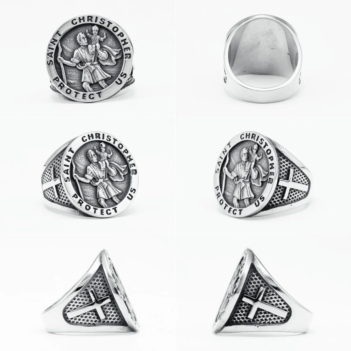 St Christopher Rings 316L Stainless Steel Men Patron Saint
