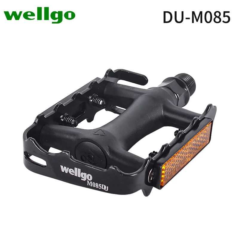 WELLGO M085 MTB Pedal Mountain Bike Bearing pedals Double DU Aluminum Alloy Bicycle Anti-skid Treadle Accessories Parts