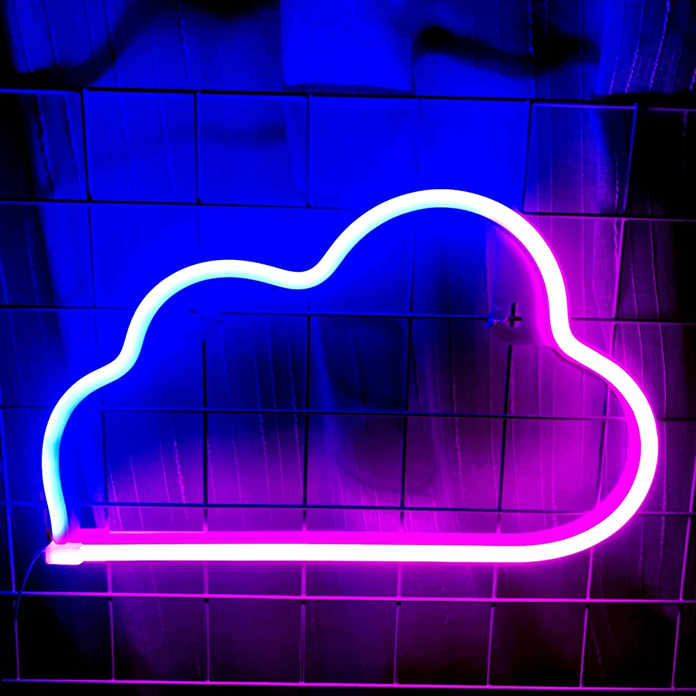 Cloud Neon Signs Battery USB Powered Cloud Shaped Decoration Wall Lights Aesthetic Decoration For Teens Girls Boys Kids Room