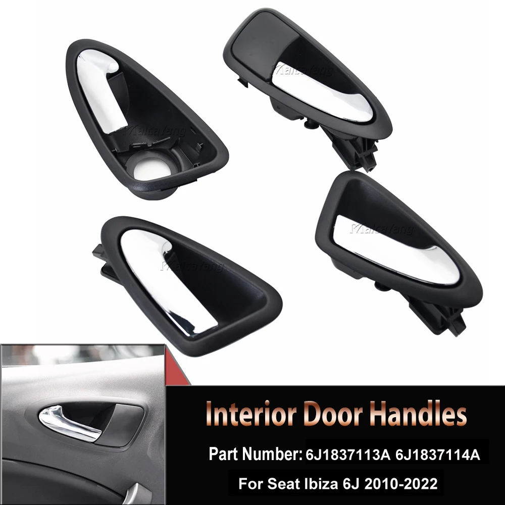 Muslimmuslimate Nuove Maniglie Per Porte Interne Per Auto Nere Sinistra/Destra Maniglie Per Porte Interne Automatiche Abs Per Seat Ibiza 6J 2010 - 202