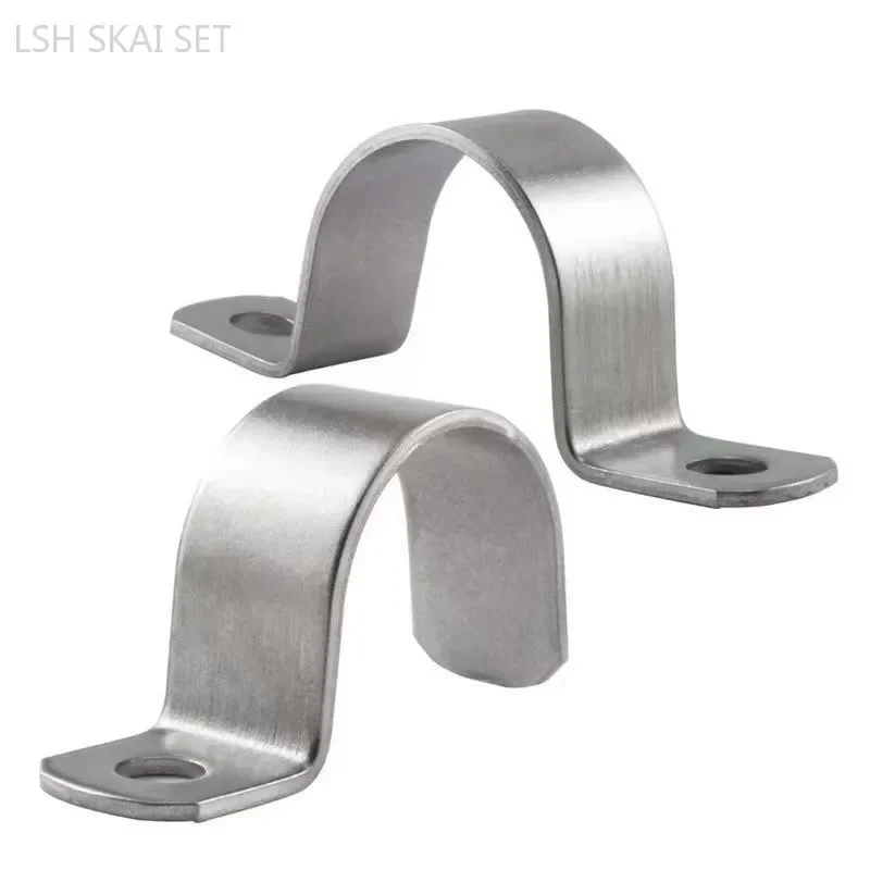 10pcs 304 Stainless Steel Pipe Buckle Thickened Water Pipe Fastener Round U-shaped Fixed Clip Wall Fastening Hardware furniture hardware,buckle clamp