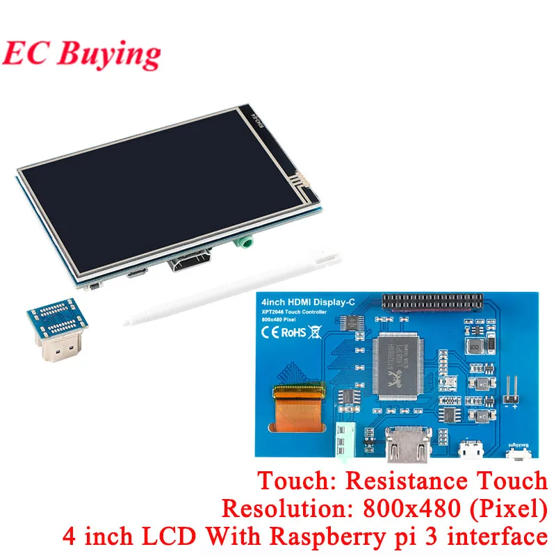 HDMI Kapazitiver Resistiver Touchscreen LCD-Bildschirm 3,5' 4' 5' 7' 10,1' Zoll 1024*600 800*480 für Raspberry Pi Win7/Win8/Win10 – Detail 12