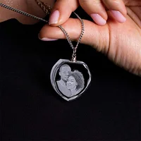 Photo en cristal 3D personnalisée, collier cadeau personnalisé en forme de cœur, cadeau pour femme, femmes, hommes, grands cadeaux personnalisés avec votre propre photo 5