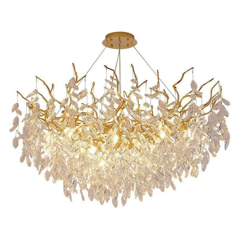 French modern luxury upscale ambiance lamp dining room bedroom duplex ceiling light luxury tree branch crystal chandelier 5