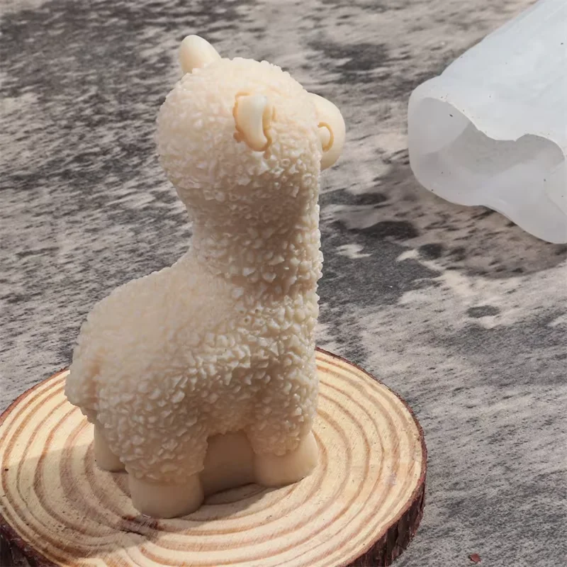 Cute 3D Sheep Aromatherapy Candle Silicone Molds DIY Fragrant Stone Handmade Soap Mold Chocolate Baking Tool Decorative Gifts