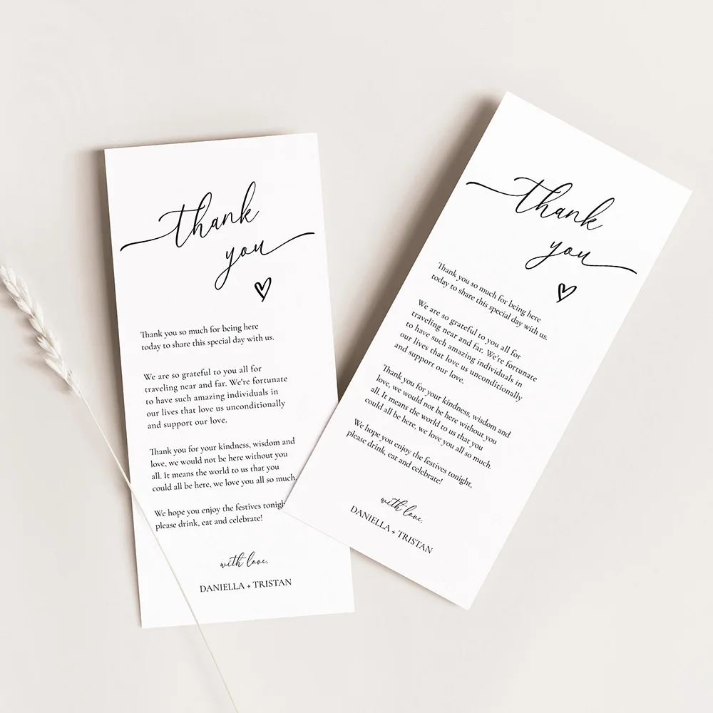 Greeting Cards Wedding Invitations Thank You Cards Wedding Name Cards Wedding Table Cards Personalized Thank You Cards Wedding Invitations Custom Wedding Menu Table Decorations Editable Place Setting Party Accessories
