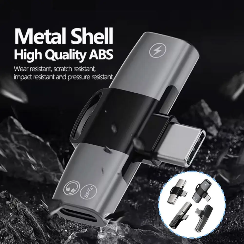 NEW High Quality OTG USB Type C Splitter To Double Jack Cable C Converter AUX PD15W Type Adapter Charge Audio Headphone L3J4