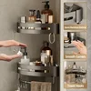Bathroom Shelf No Drill Wall Mounted Shampoo Bottle Shower Corner Rack Toilet Storage Rack Aluminum Bathroom Kitchen Accessories 2