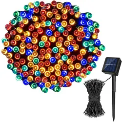 Solar-Powered LED String Lights - Waterproof Fairy Garden Lamps for Outdoor Holiday and Party Decor (Multi Color)