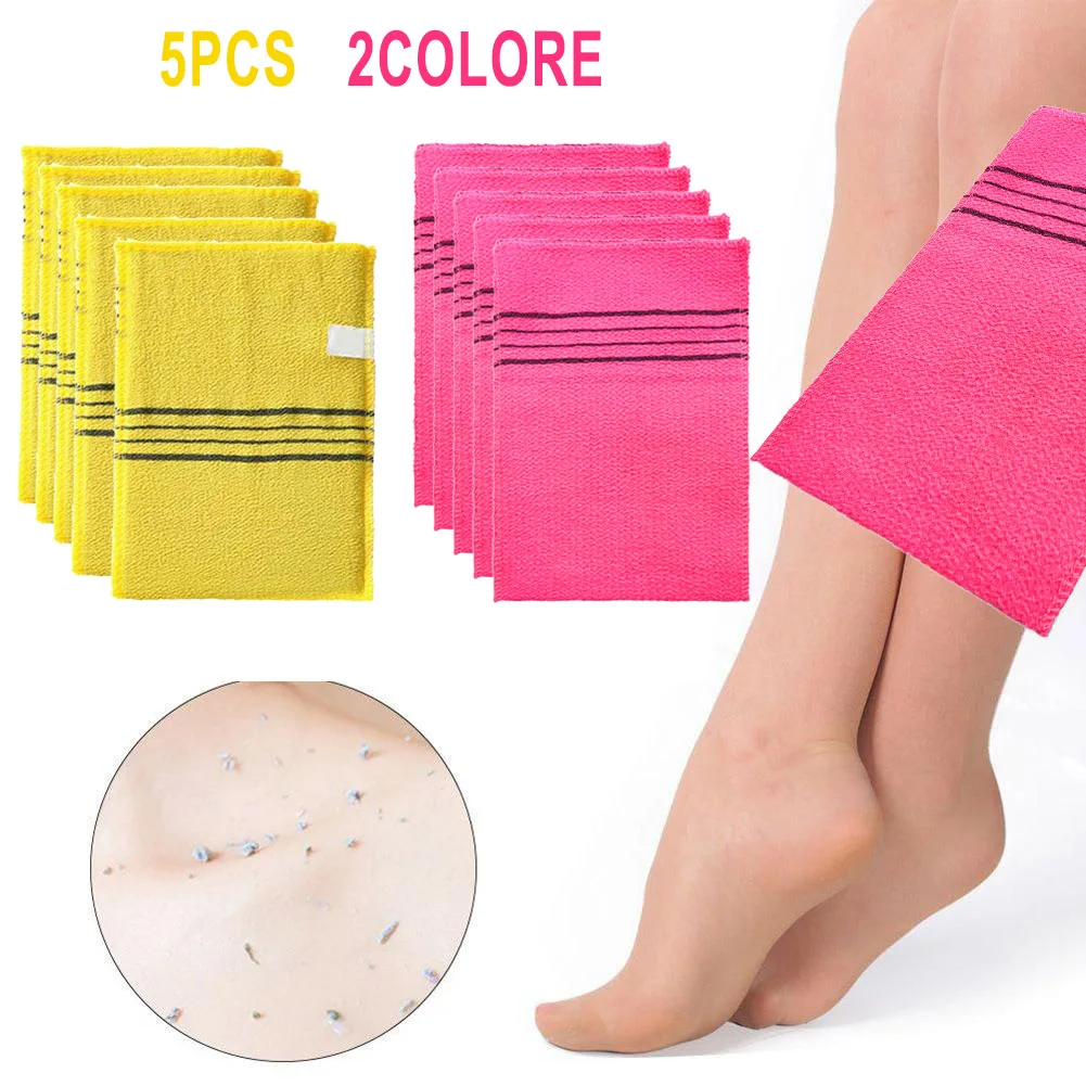 

5 Pcs Korean Italy Asian Exfoliating Bath Washcloth Body Scrub Shower Soft Towel For Adults Coarse Grain Brush