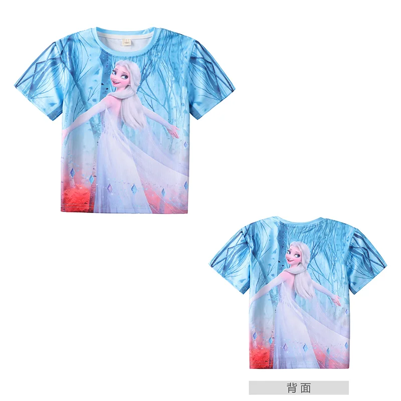 

Disney Cartoon Princess Elsa 3-14 Years Kdis T-Shirt Joint Ruby Surrounding Boy Girl Short Sleeve Children Summer Tshirt Women